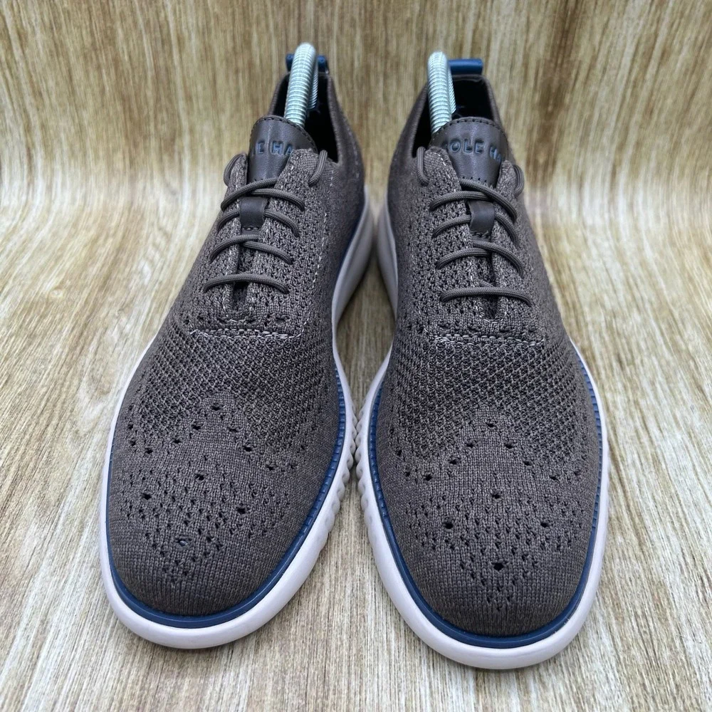 Cole Haan 2.Zerogrand Stitchlite Oxford Men's‎ Size 8M Brown Knit Wingtip C38267